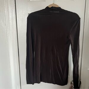 Dark Brown Long Sleeve Top